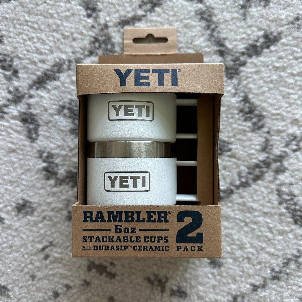 NWT Yeti Rambler 6 oz Stackable Mugs 2 Pack White
